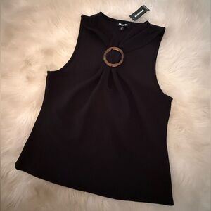 Express Black Muscle Tee with Ring Accent